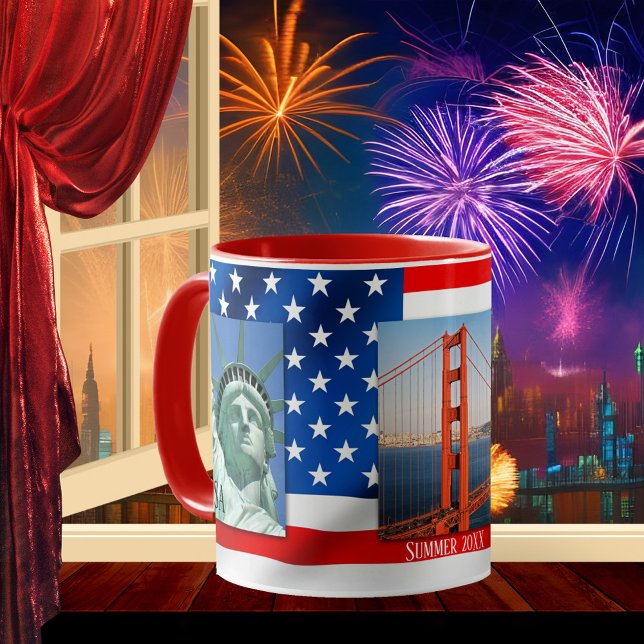 Personalized Patriot USA Flag Photo Mug (Creator Uploaded)