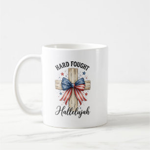 Personalized Patriotic 4th of July Christian Cross Coffee Mug