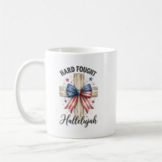 Personalized Patriotic 4th of July Christian Cross Coffee Mug