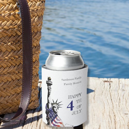 Personalized Patriotic 4th of July Party Can Cooler