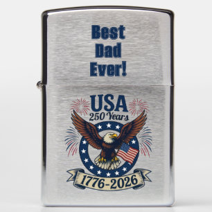 Personalized Patriotic American Eagle 250 Years Zippo Lighter