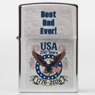 Personalized Patriotic American Eagle 250 Years Zippo Lighter