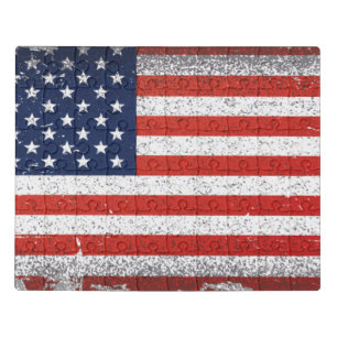 Personalized Patriotic American Flag  Jigsaw Puzzle