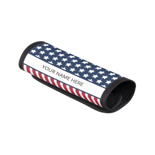 Personalized Patriotic American Flag Luggage Handle Wrap