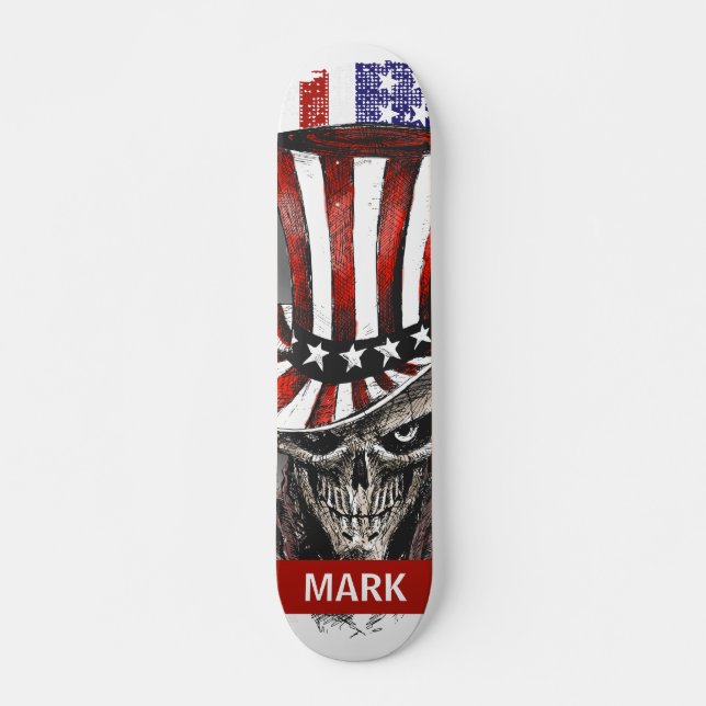 Personalized Patriotic American Flag Skateboard (Front)