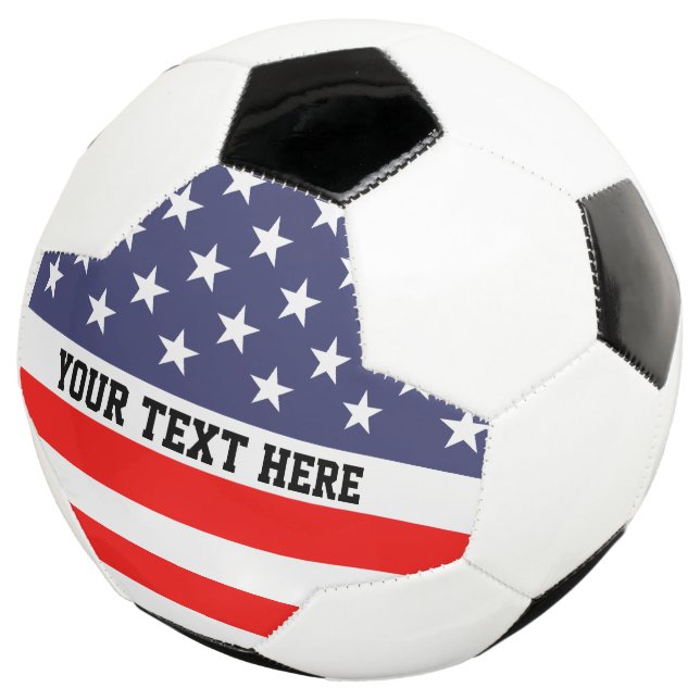 Personalized patriotic American flag soccer ball (Three Quarter)