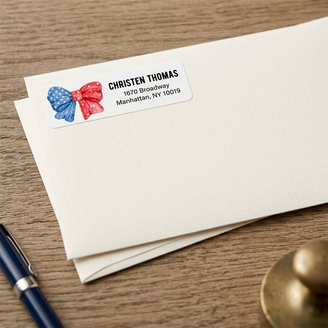 Personalized Patriotic Bow Address Label (Personalized Patriotic Bow Address Label)
