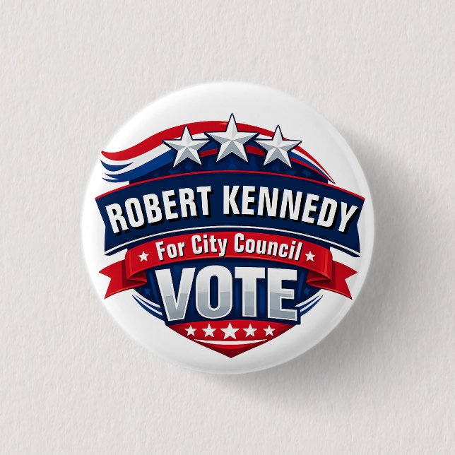 Personalized Patriotic Campaign Vote Button (Front)