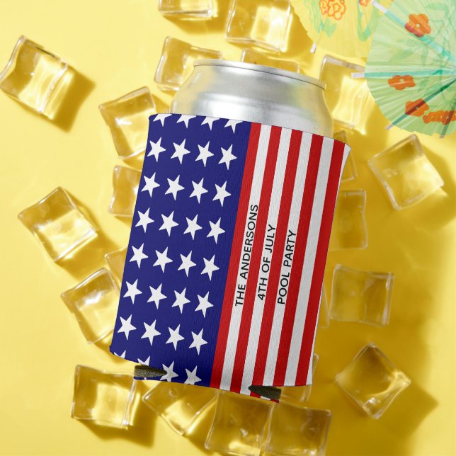 Personalized Patriotic Can Cooler USA Gift (In Situ Summer)