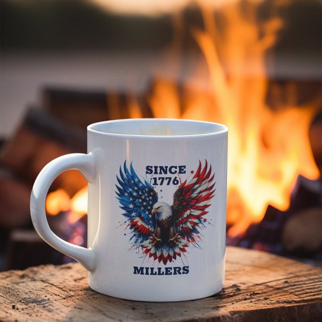 Personalized Patriotic Colors America Bold Eagle Coffee Mug (Creator Uploaded)