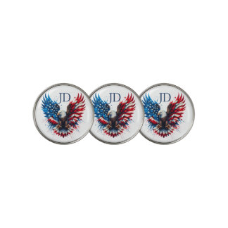 Personalized Patriotic Colors America Bold Eagle Golf Ball Marker