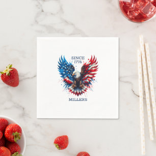 Personalized Patriotic Colors America Bold Eagle Napkins