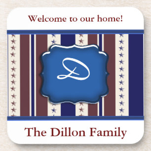 Personalized Patriotic Design Drink Coaster