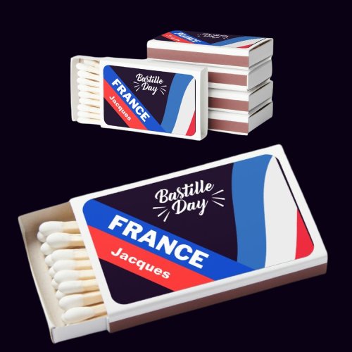 Personalized Patriotic France Flag Bastille Day Matchboxes