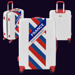 Personalized Patriotic France Flag Luggage