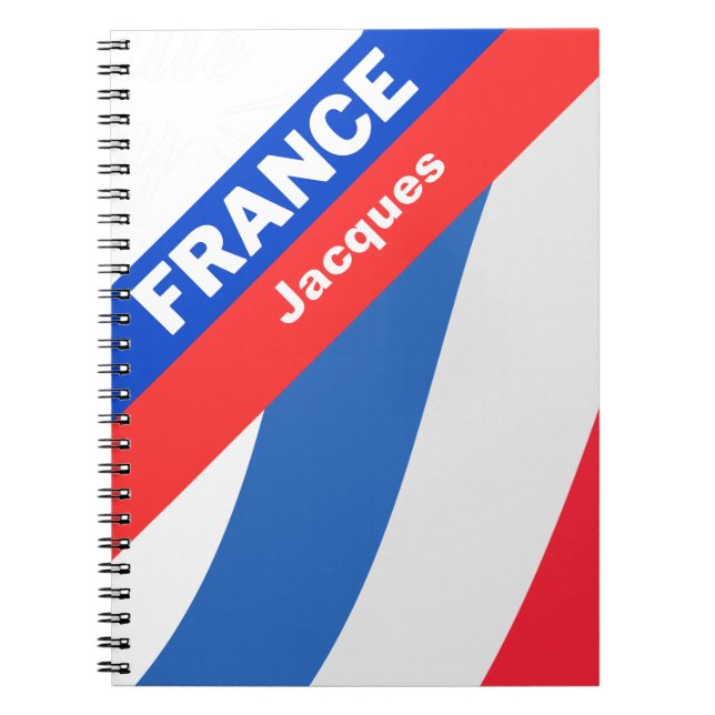 Personalized Patriotic France Flag  Notebook (Front)