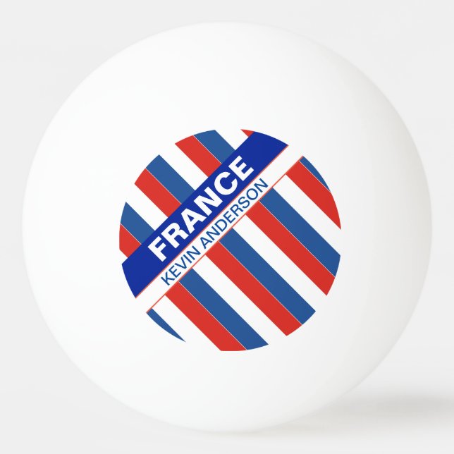 Personalized Patriotic France Flag Ping Pong Ball (Front)