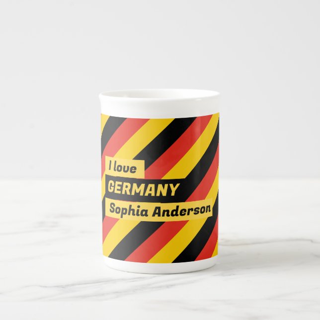 Personalized Patriotic German Flag Bone China Mug (Front)