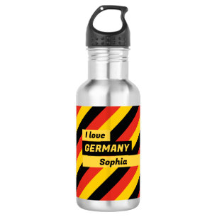 Personalized Patriotic German Flag Stainless Steel Water Bottle
