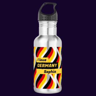 Personalized Patriotic German Flag Stainless Steel Water Bottle
