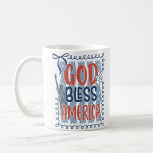 Personalized Patriotic God Bless America Coffee Mug