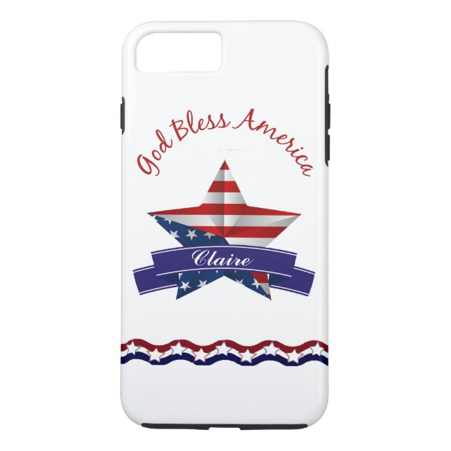 Personalized Patriotic iPhone 7-plus Case (Back)