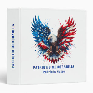 Personalized Patriotic Memorabilia American Eagle 3 Ring Binder