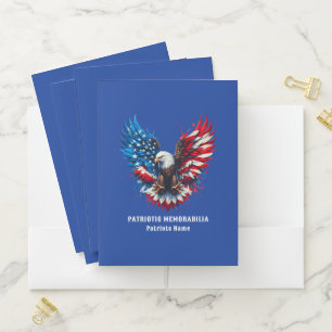 Personalized Patriotic Memorabilia American Eagle Pocket Folder