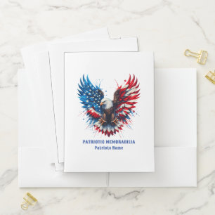 Personalized Patriotic Memorabilia American Eagle Pocket Folder