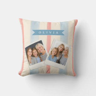 Personalized Patriotic Memorial Day 4th of July Throw Pillow