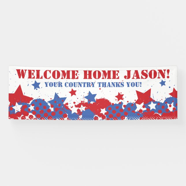 Personalized Patriotic Military Banner (Horizontal)