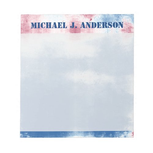 Personalized Patriotic Red White and Blue Tie Dye Notepad