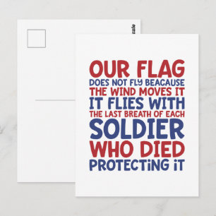 Personalized Patriotic Soldier Quote Postcard