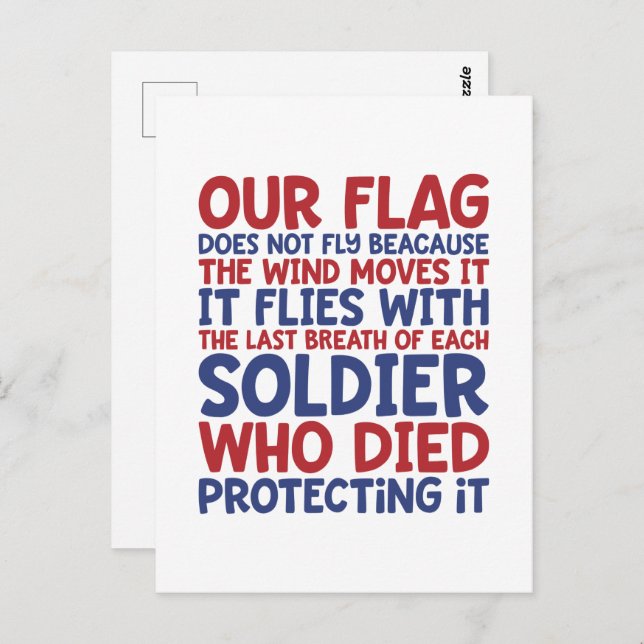 Personalized Patriotic Soldier Quote Postcard (Front/Back)