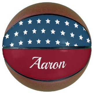 Personalized Patriotic Stars Basketball