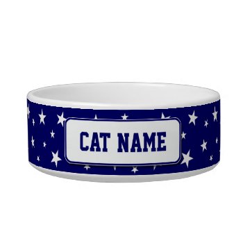 Personalized Patriotic Stars Cat Bowl by s_and_c at Zazzle