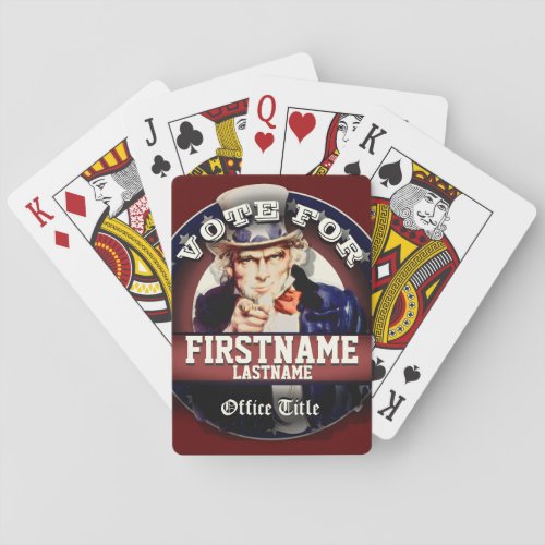 Personalized Patriotic Uncle Sam Playing Cards