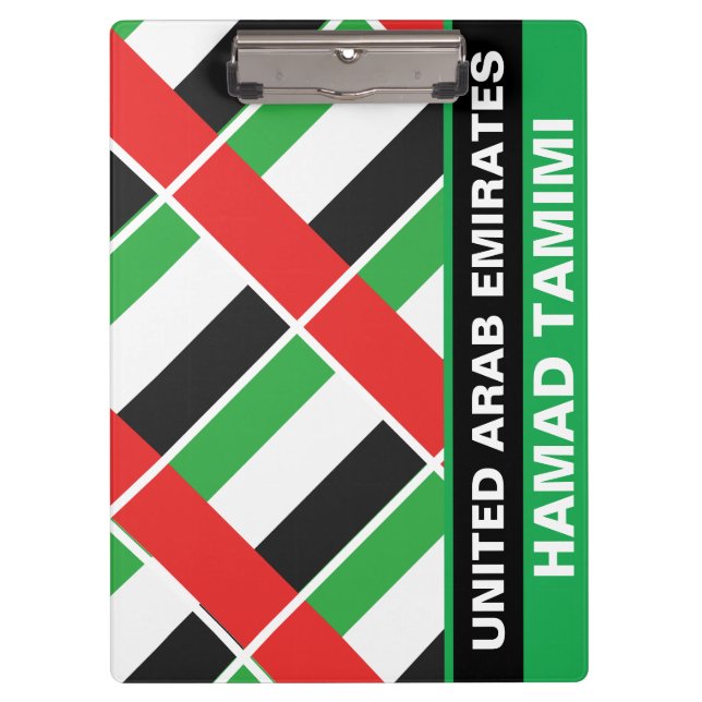 Personalized Patriotic United Arab Emirates Flag Clipboard (Front)