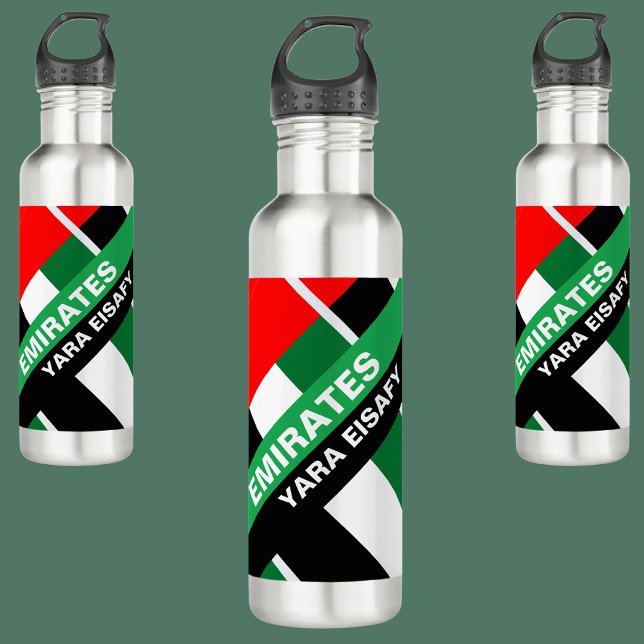 Personalized Patriotic United Arab Emirates Flag Stainless Steel Water Bottle (Creator Uploaded)