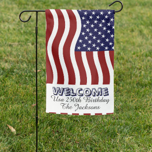  Personalized Patriotic usa 250th 4th of July  Garden Flag