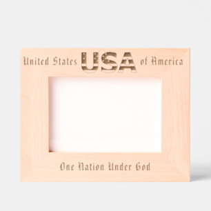 Personalized Patriotic USA and Flag   Engraved Frames