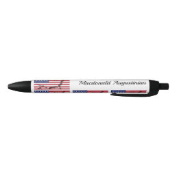 Personalized | Patriotic | USA Flag Black Ink Pen