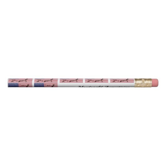 Personalized | Patriotic | USA Flag Pencil (Rotated 270)