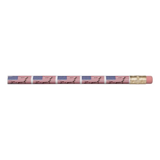 Personalized | Patriotic | USA Flag Pencil (Back)