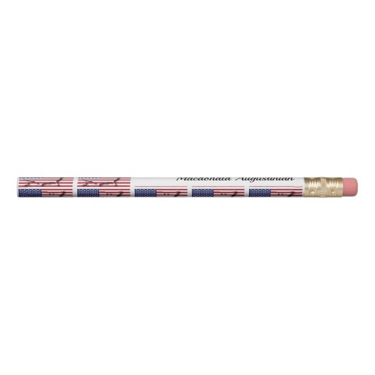 Personalized | Patriotic | USA Flag Pencil (Rotated 90)
