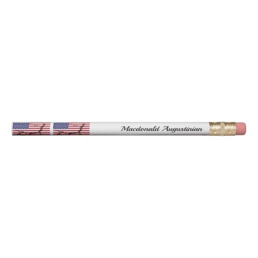 Personalized | Patriotic | USA Flag Pencil (Front)
