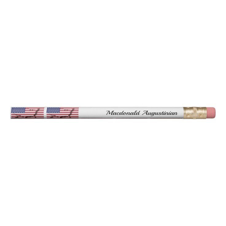 Personalized Patriotic USA Flag Pencil Zazzle