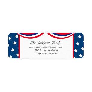 Personalized Patriotic USA Return Address Label