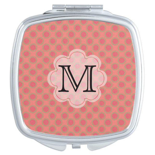 Personalized Pattern Monogram Compact Mirror (Front)