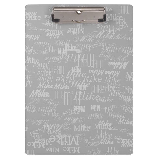 personalized patterned name cool gray clipboard (Front)